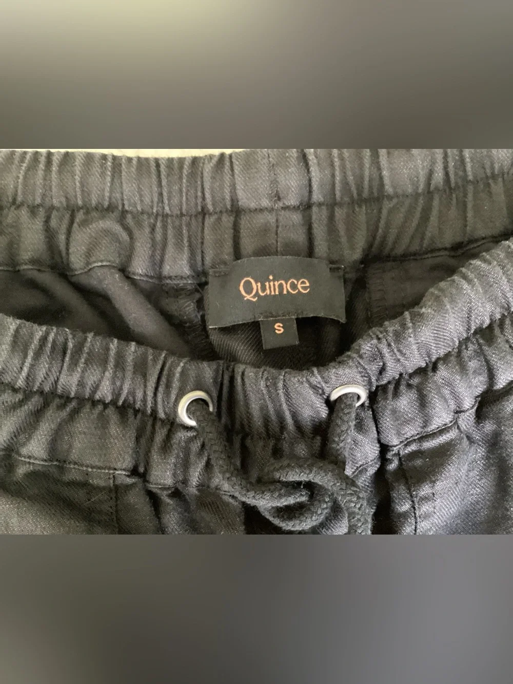 Quince Black Linen Blend Drawstring Pants S Quiet Luxury Coastal Minimalist